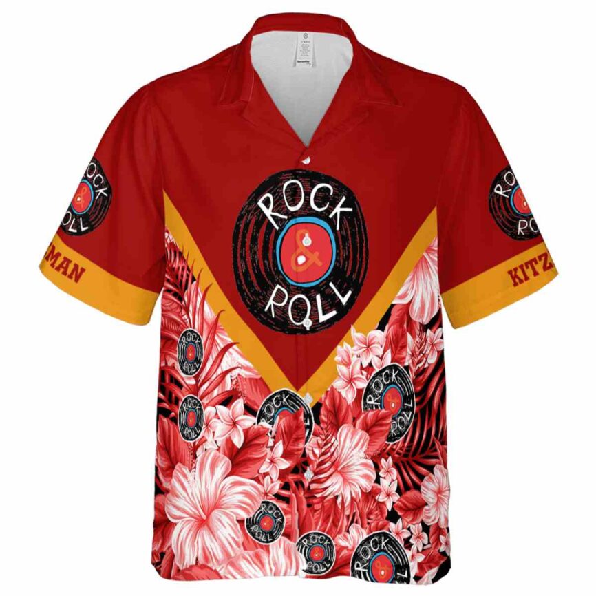 Personalized Rock And Roll Bold Floral Number Hawaiian Shirt Fashion forward