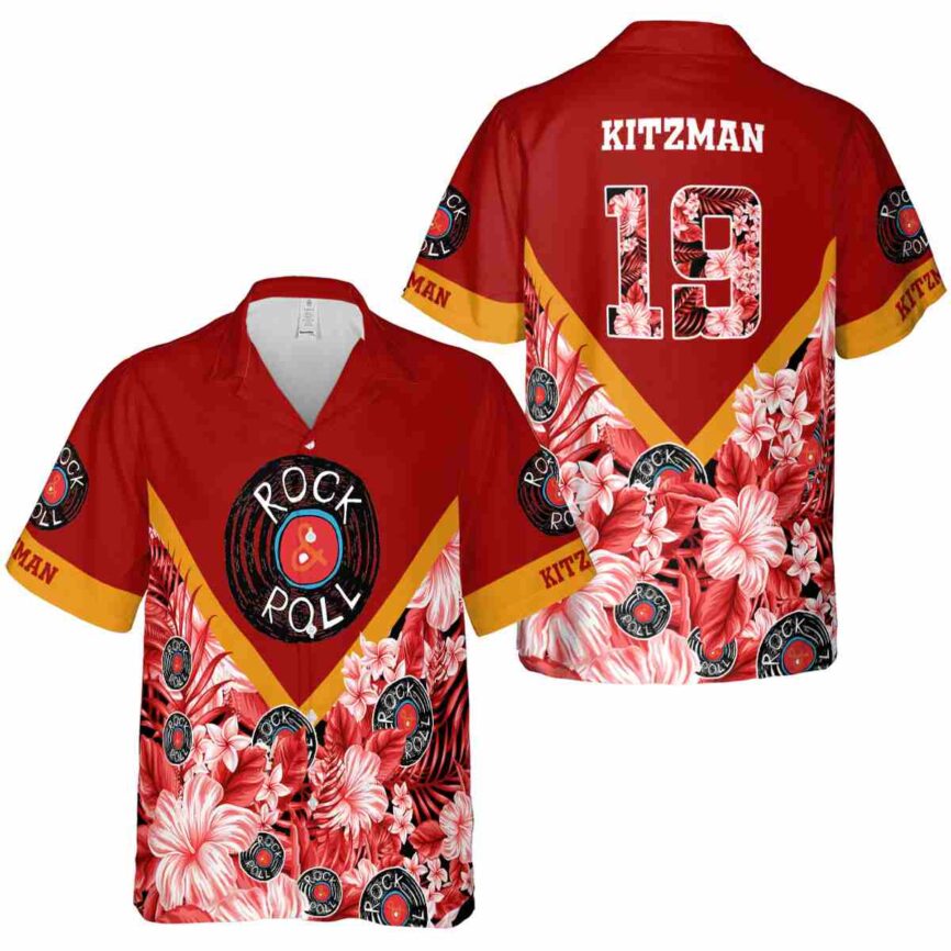 Personalized Rock And Roll Bold Floral Number Hawaiian Shirt Premium grade