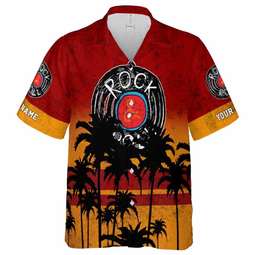 Personalized Rock And Roll Sunset Gradient Hawaiian Shirt Fashion forward
