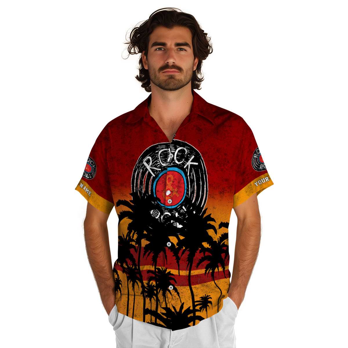 Personalized Rock And Roll Sunset Gradient Hawaiian Shirt New Arrival Personalized Rock And Roll Sunset Gradient Hawaiian Shirt New Arrival
