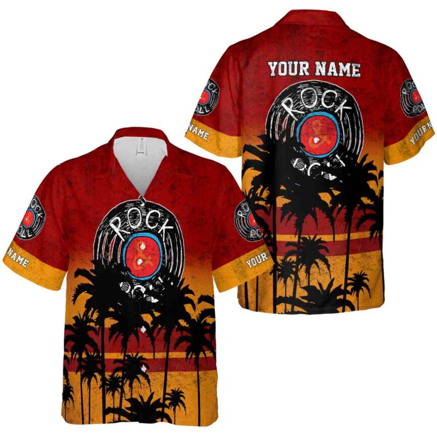 Personalized Rock And Roll Sunset Gradient Hawaiian Shirt Premium grade