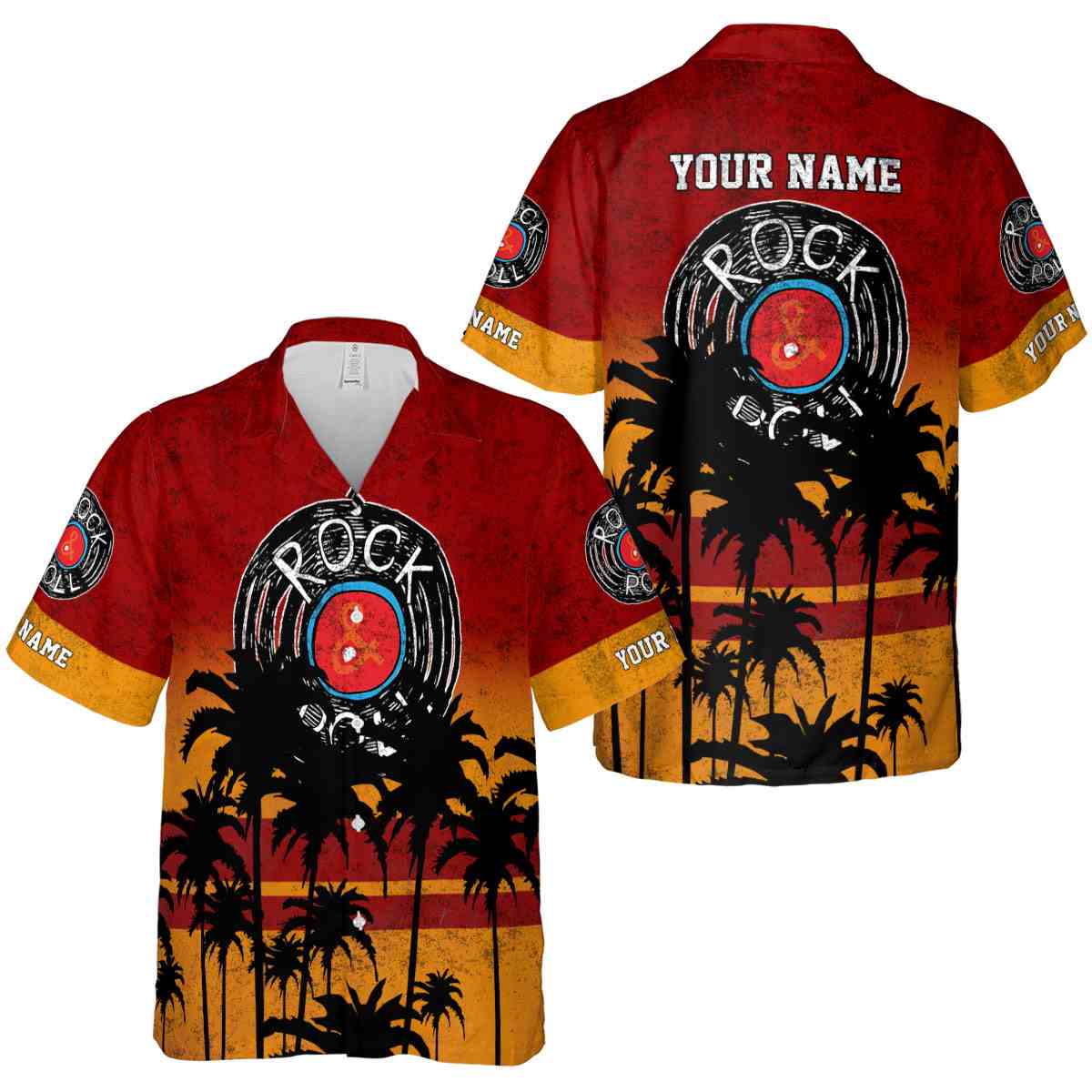 Personalized Rock And Roll Sunset Gradient Hawaiian Shirt Premium grade Personalized Rock And Roll Sunset Gradient Hawaiian Shirt Premium grade