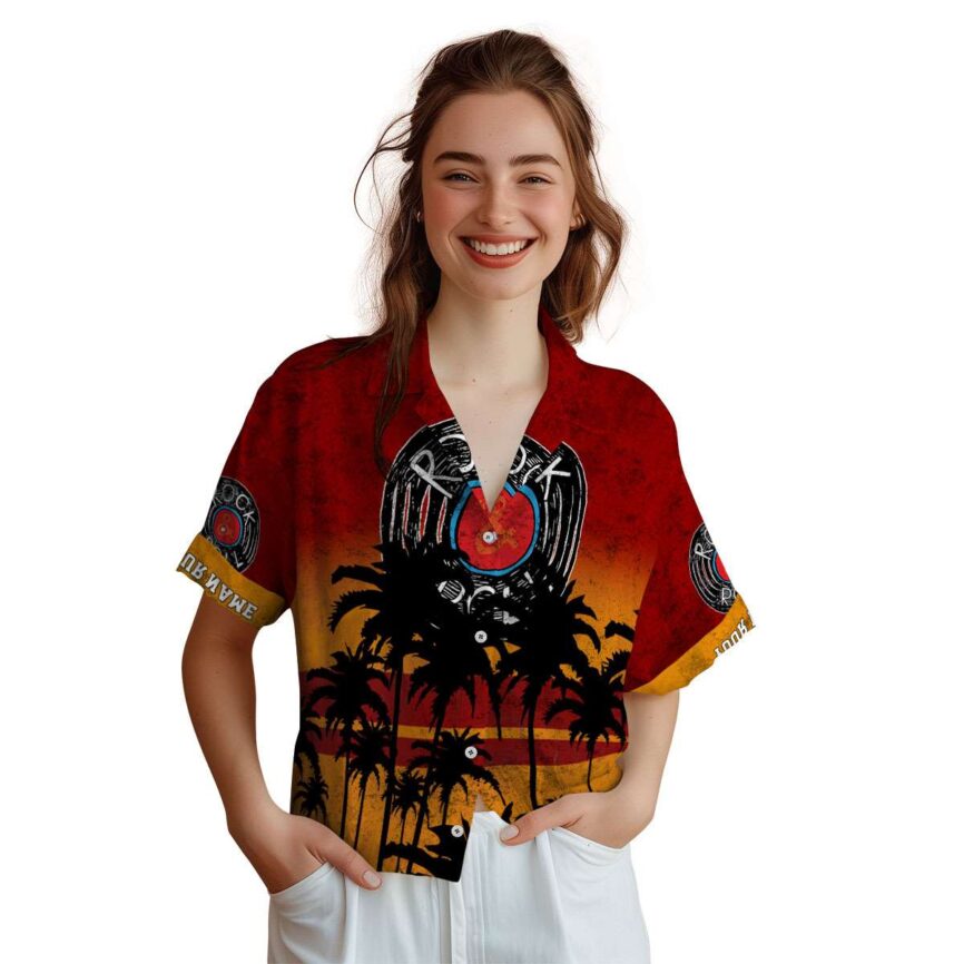 Personalized Rock And Roll Sunset Gradient Hawaiian Shirt Top rated