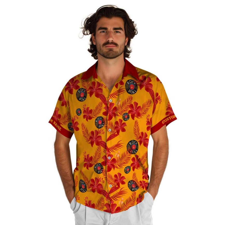 Personalized Rock And Roll Tropical Flower Hawaiian Shirt New Arrival
