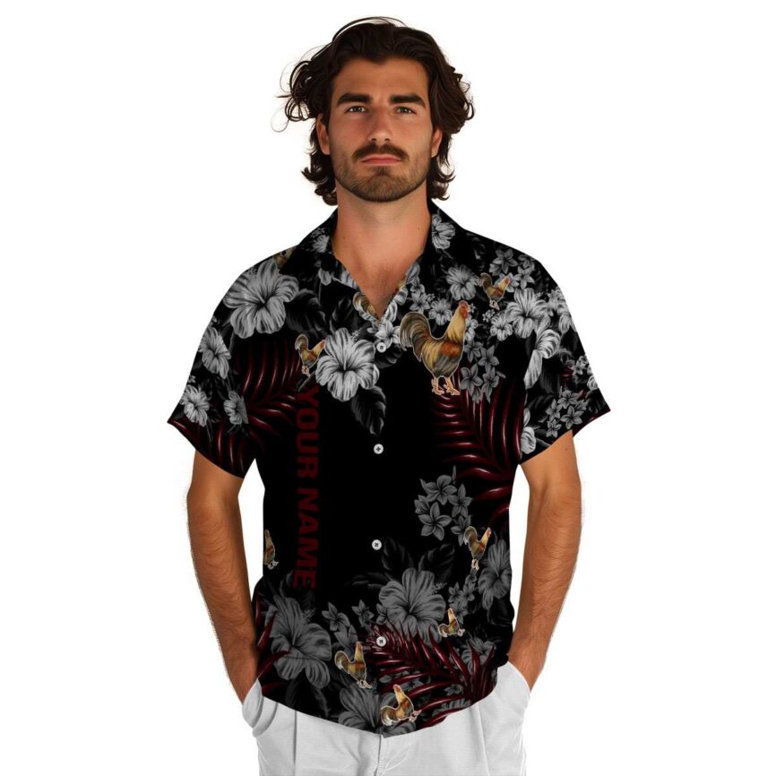 Personalized Rooster Hibiscus Pattern Hawaiian Shirt New Arrival
