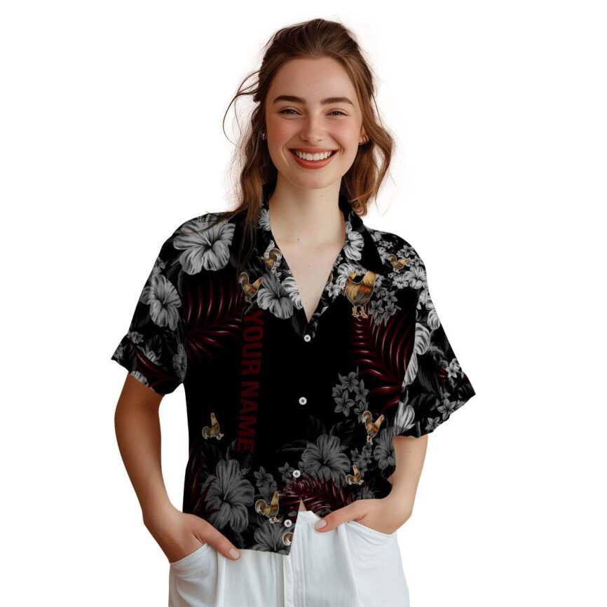 Personalized Rooster Hibiscus Pattern Hawaiian Shirt Top rated