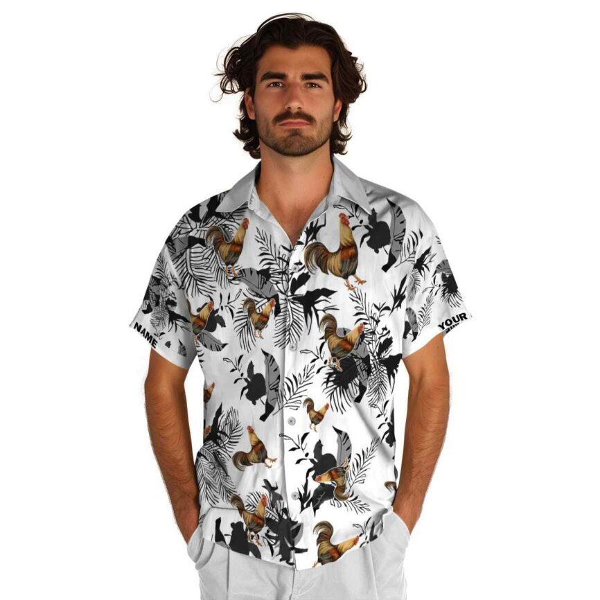 Personalized Rooster Leafy Accents Hawaiian Shirt New Arrival