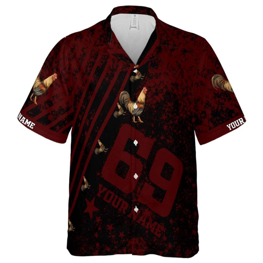 Personalized Rooster Stripe Burst Hawaiian Shirt Fashion forward
