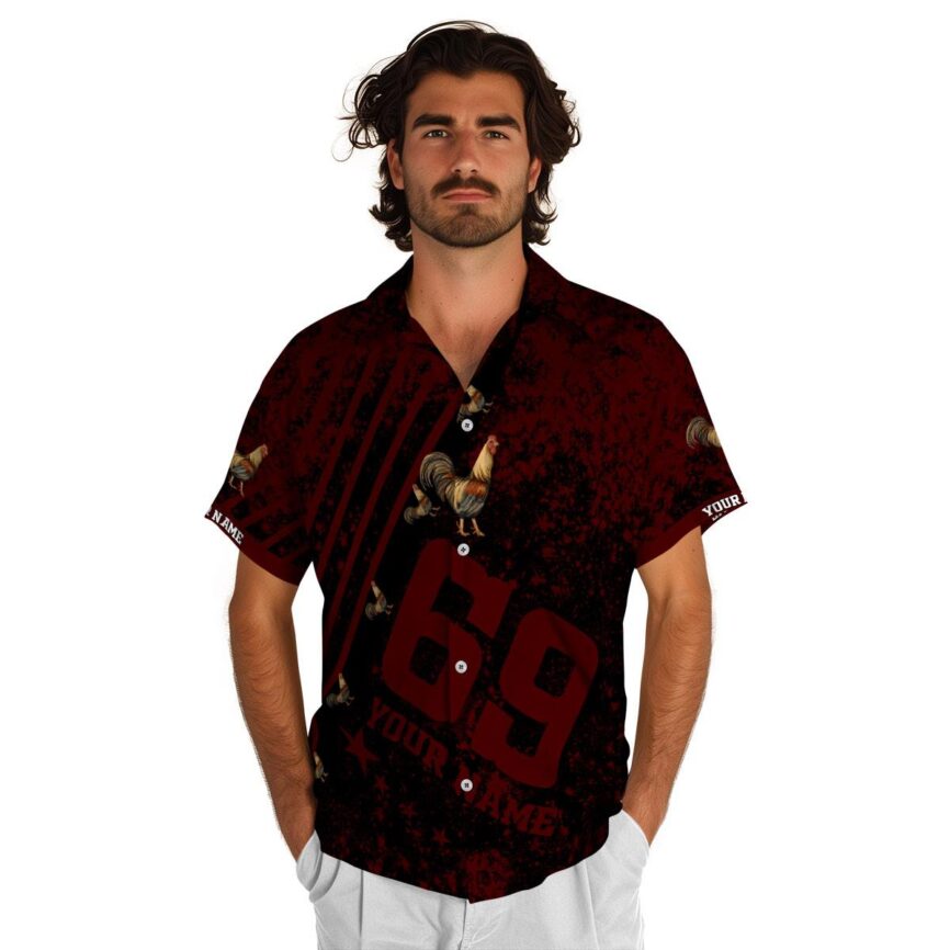 Personalized Rooster Stripe Burst Hawaiian Shirt New Arrival