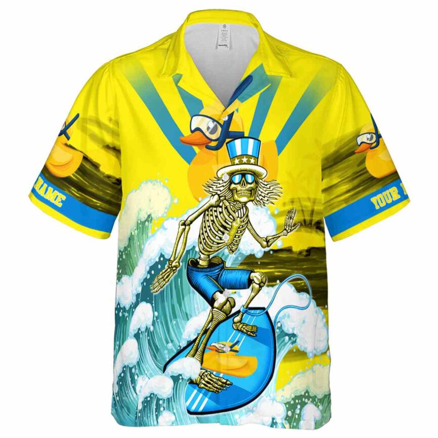 Personalized Rubber Duck Grateful Dead Motif Hawaiian Shirt Fashion forward