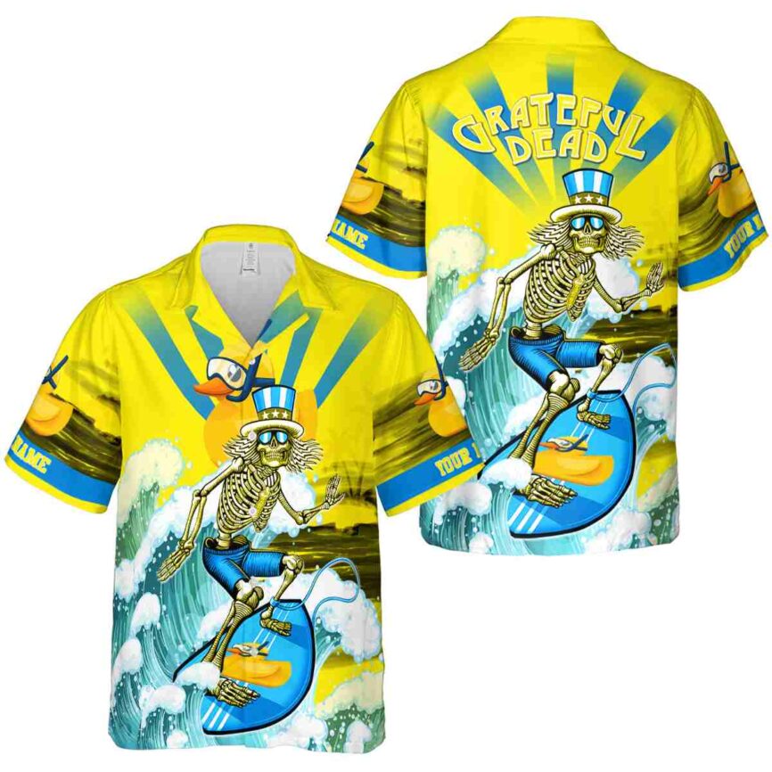 Personalized Rubber Duck Grateful Dead Motif Hawaiian Shirt Premium grade