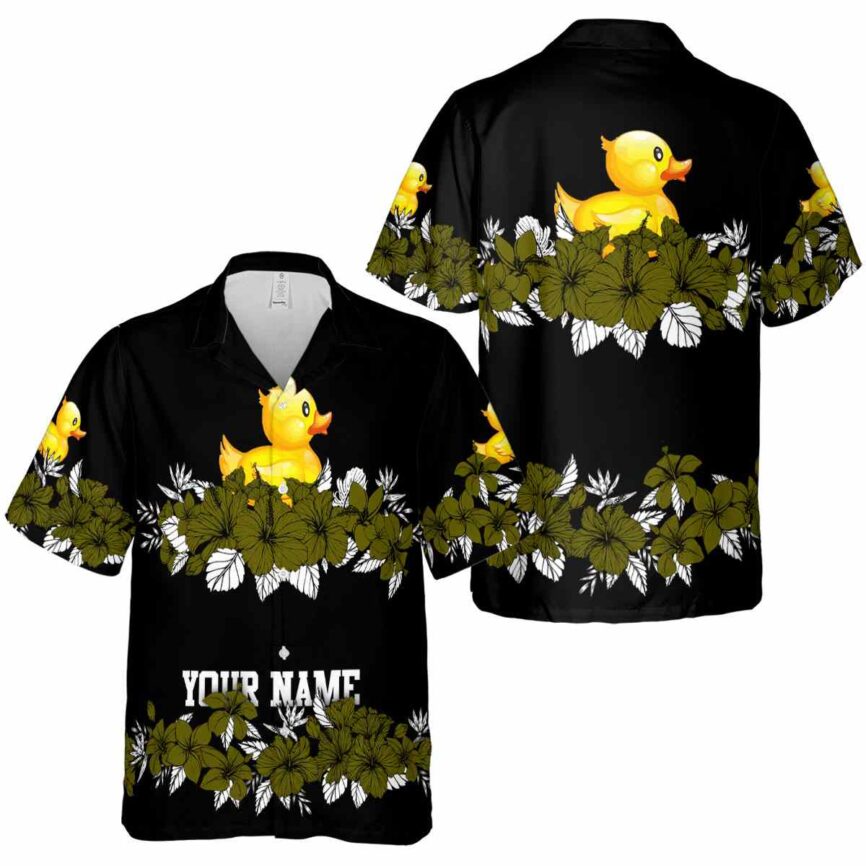 Personalized Rubber Duck Hibiscus Band Hawaiian Shirt Premium grade