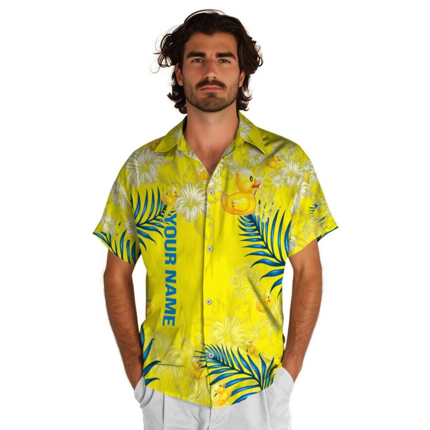 Personalized Rubber Duck Hibiscus Pattern Hawaiian Shirt New Arrival