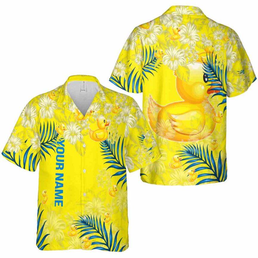 Personalized Rubber Duck Hibiscus Pattern Hawaiian Shirt Premium grade