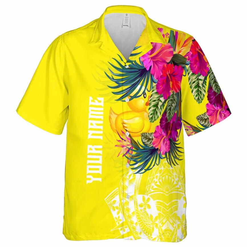 Personalized Rubber Duck Polynesian Flowers Hawaiian Shirt Fashion forward