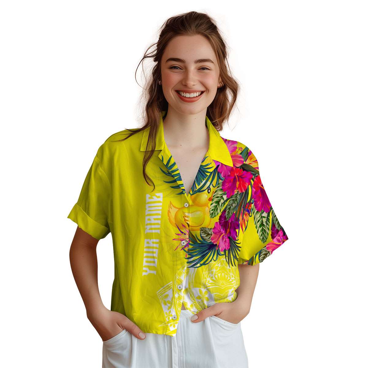 Personalized Rubber Duck Polynesian Flowers Hawaiian Shirt Top rated Personalized Rubber Duck Polynesian Flowers Hawaiian Shirt Top rated