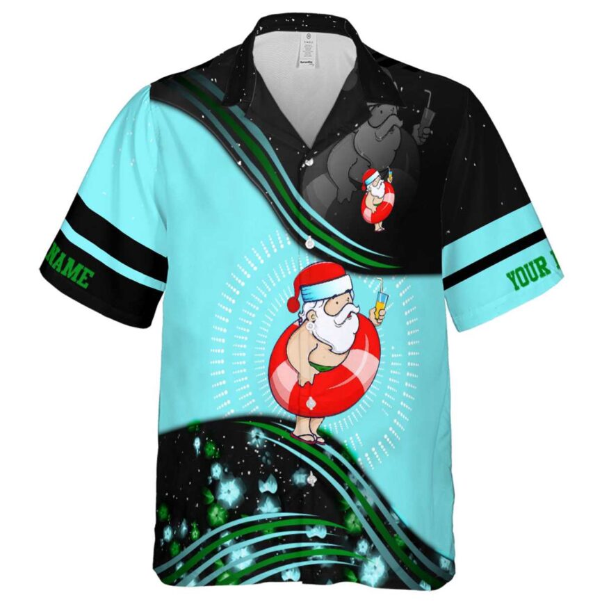 Personalized Santa Dynamic Swirl Hawaiian Shirt Fashion forward