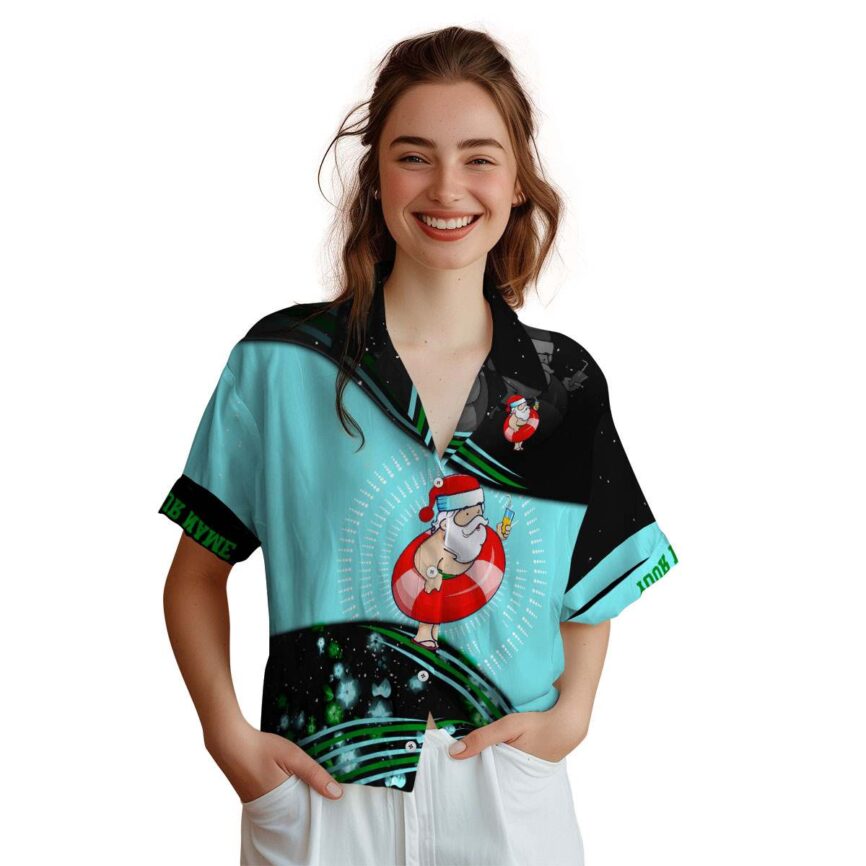 Personalized Santa Dynamic Swirl Hawaiian Shirt Top rated