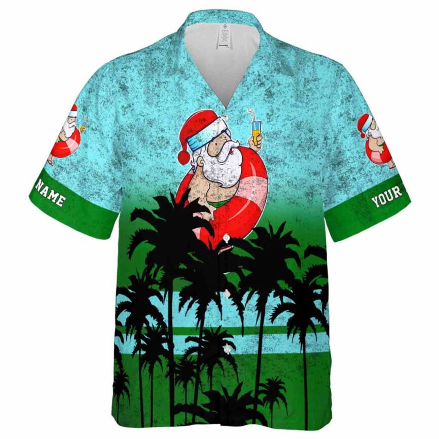 Personalized Santa Sunset Gradient Hawaiian Shirt Fashion forward