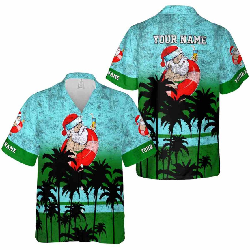 Personalized Santa Sunset Gradient Hawaiian Shirt Premium grade