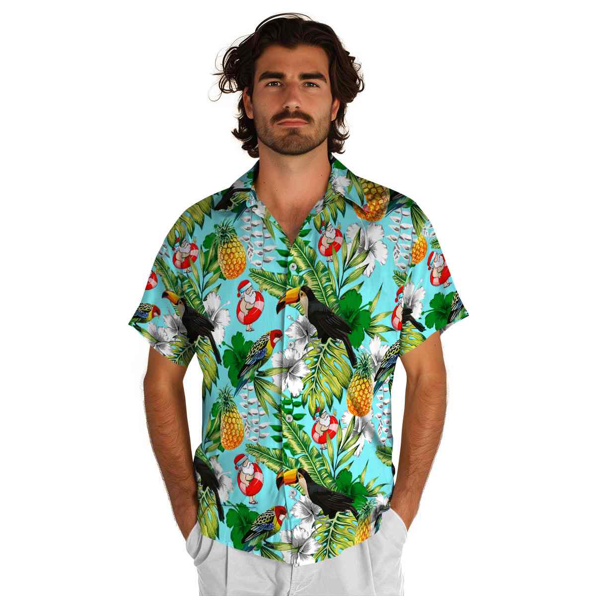 Personalized Santa Toucan Bird Hawaiian Shirt New Arrival Personalized Santa Toucan Bird Hawaiian Shirt New Arrival