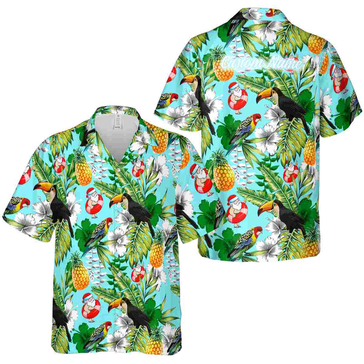 Personalized Santa Toucan Bird Hawaiian Shirt Premium grade Personalized Santa Toucan Bird Hawaiian Shirt Premium grade