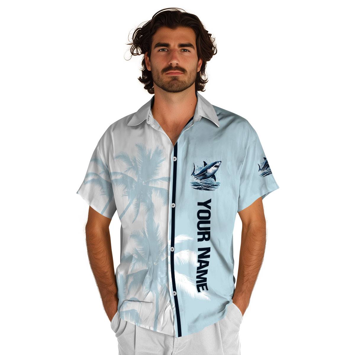 Personalized Shark Beach Vibes Hawaiian Shirt High quality Personalized Shark Beach Vibes Hawaiian Shirt High quality
