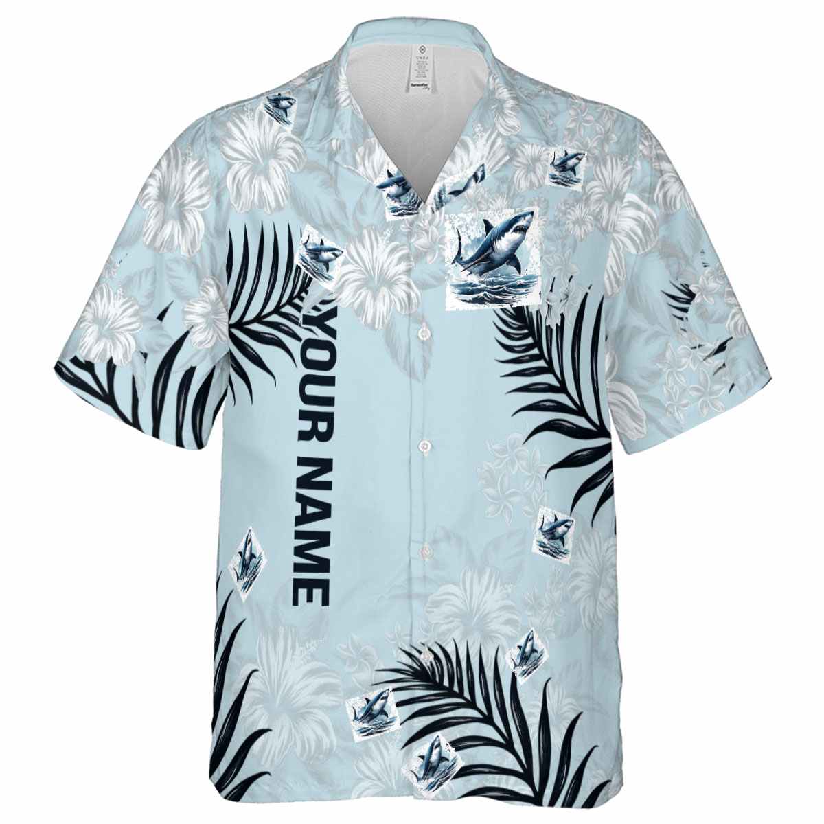 Personalized Shark Hibiscus Pattern Hawaiian Shirt Fashion forward Personalized Shark Hibiscus Pattern Hawaiian Shirt Fashion forward