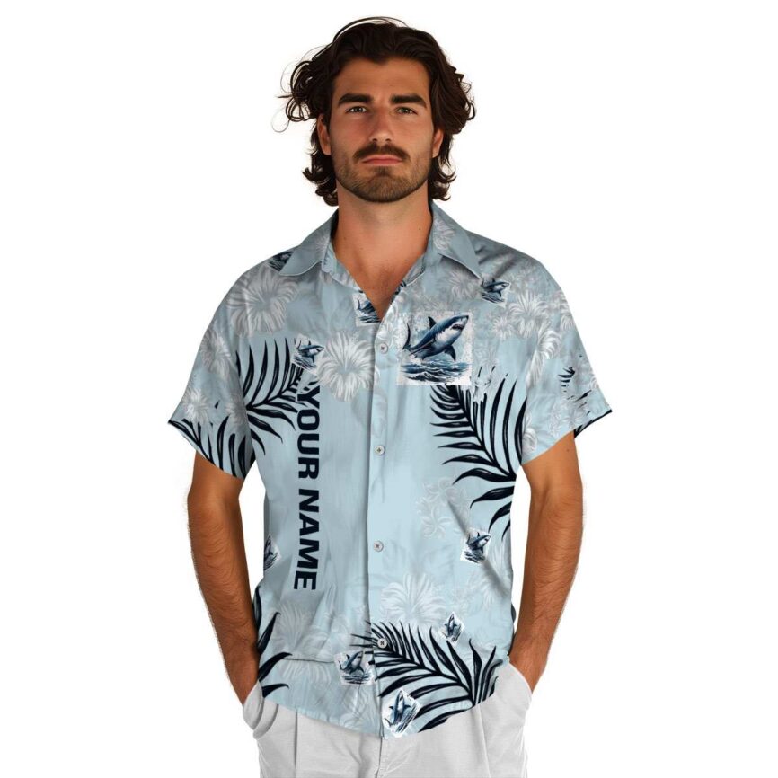 Personalized Shark Hibiscus Pattern Hawaiian Shirt New Arrival