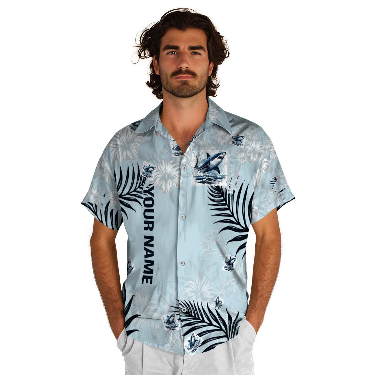 Personalized Shark Hibiscus Pattern Hawaiian Shirt New Arrival Personalized Shark Hibiscus Pattern Hawaiian Shirt New Arrival
