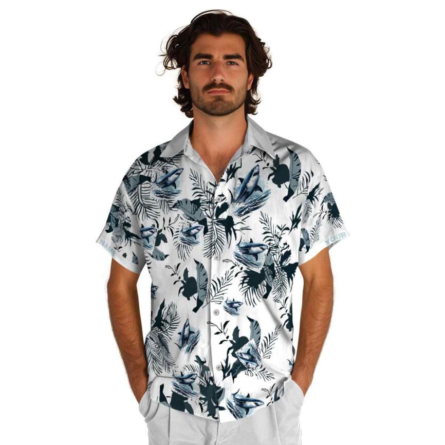 Personalized Shark Leafy Accents Hawaiian Shirt New Arrival
