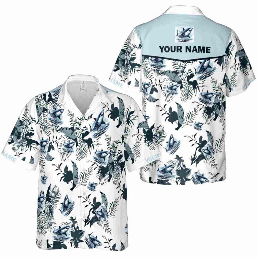 Personalized Shark Leafy Accents Hawaiian Shirt Premium grade