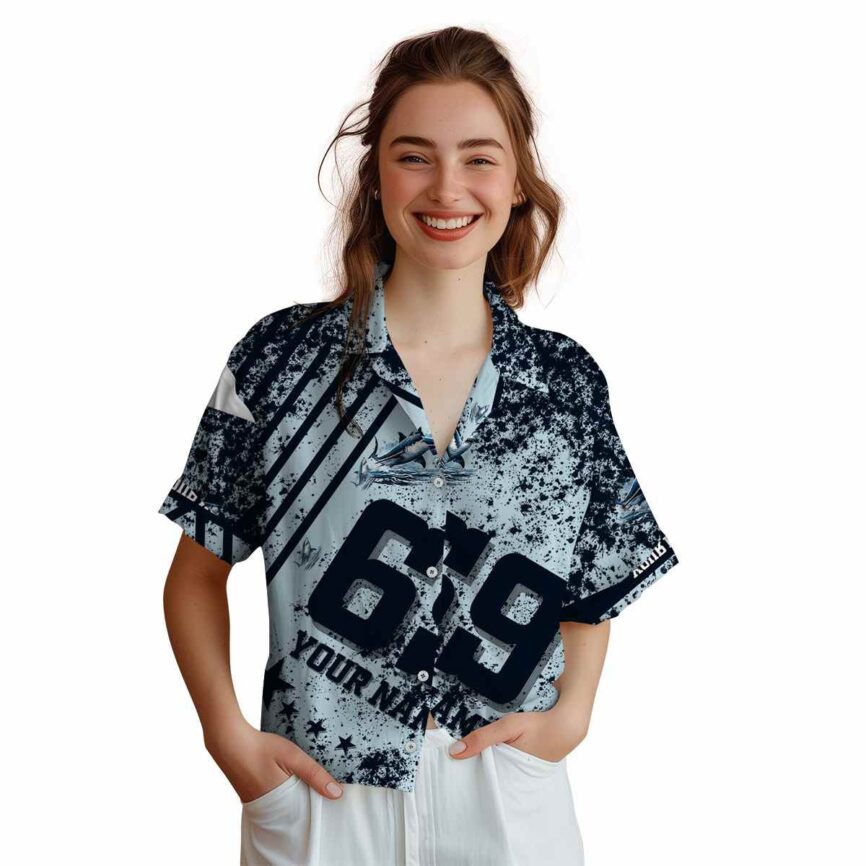 Personalized Shark Stripe Burst Hawaiian Shirt Top rated