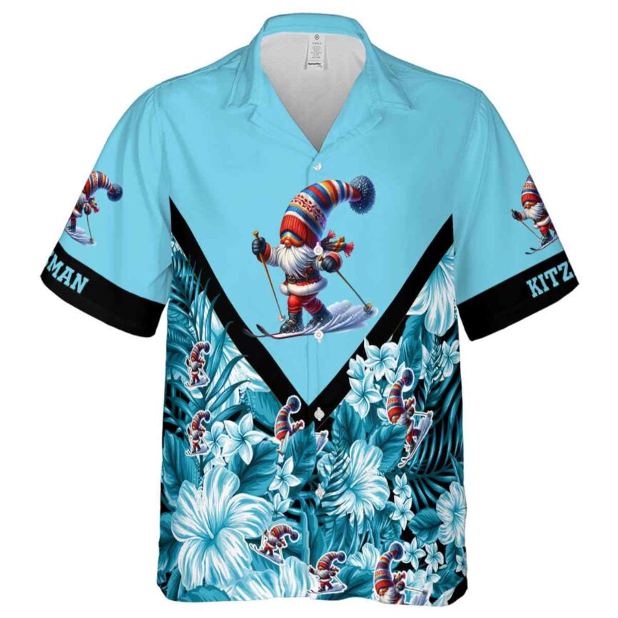 Personalized Skiing Bold Floral Number Hawaiian Shirt Fashion forward