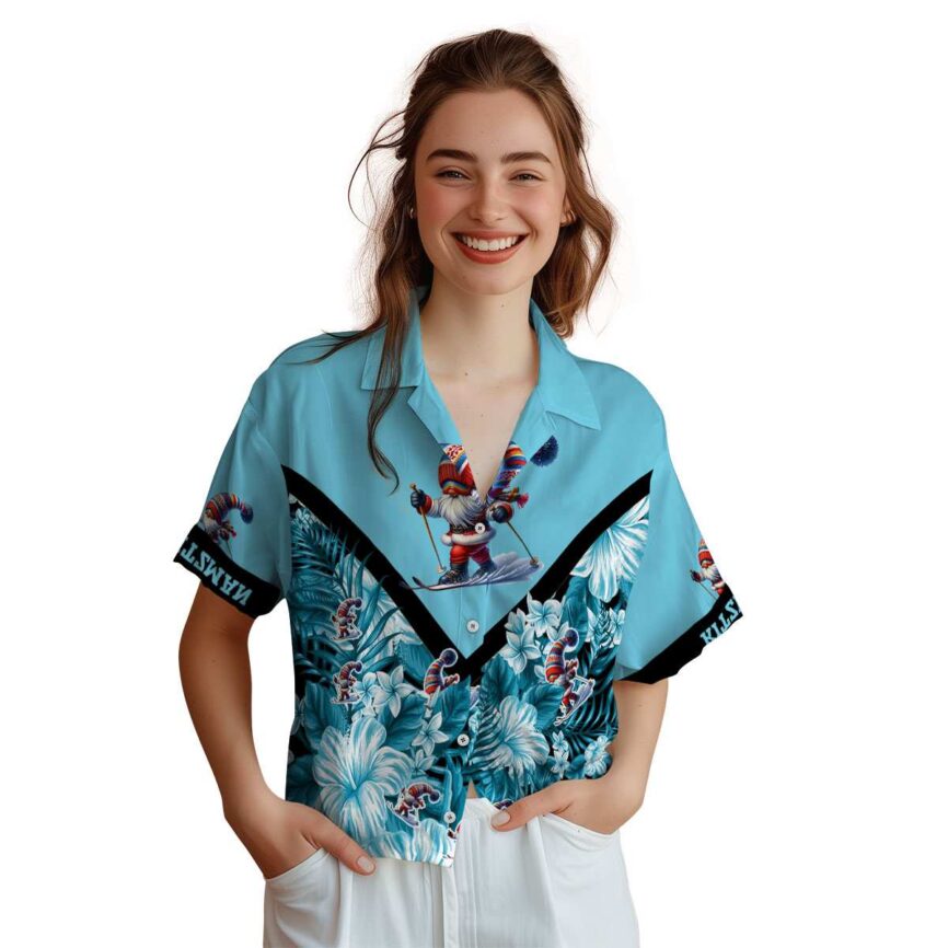 Personalized Skiing Bold Floral Number Hawaiian Shirt Top rated
