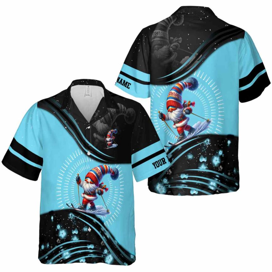 Personalized Skiing Dynamic Swirl Hawaiian Shirt Premium grade