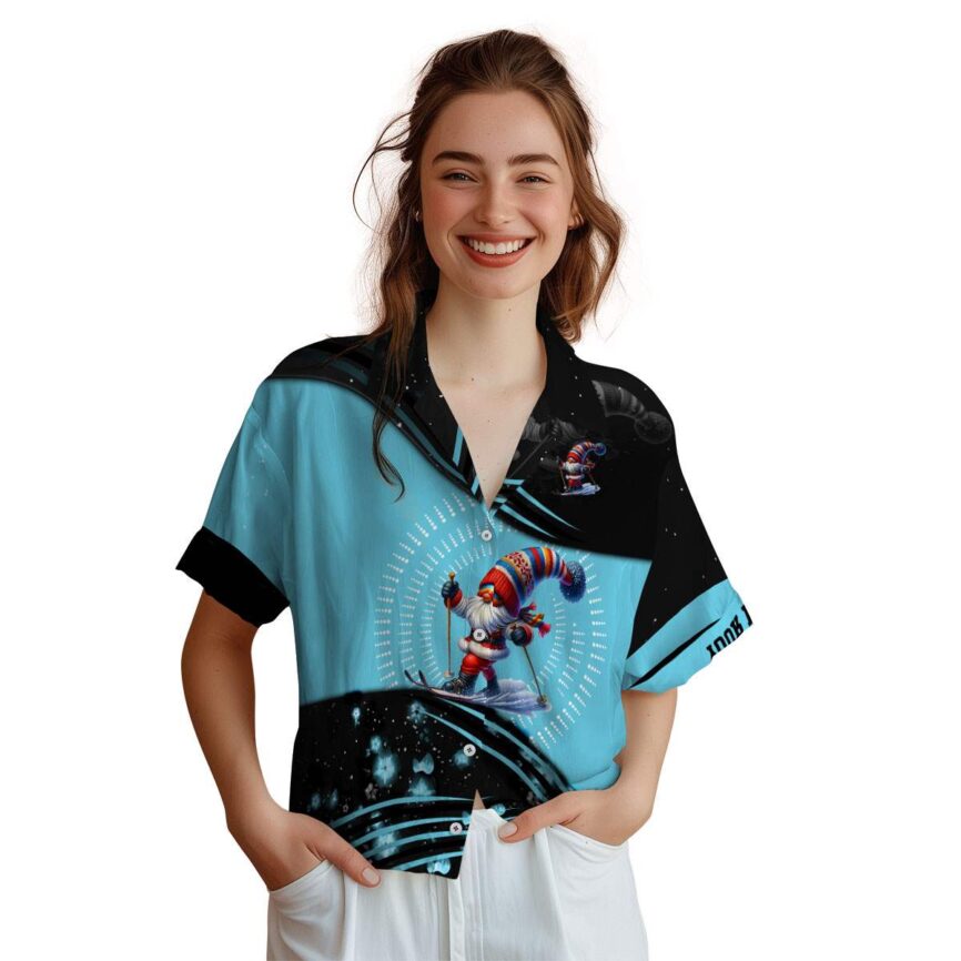 Personalized Skiing Dynamic Swirl Hawaiian Shirt Top rated