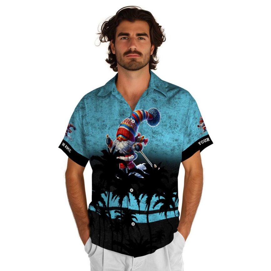 Personalized Skiing Sunset Gradient Hawaiian Shirt New Arrival