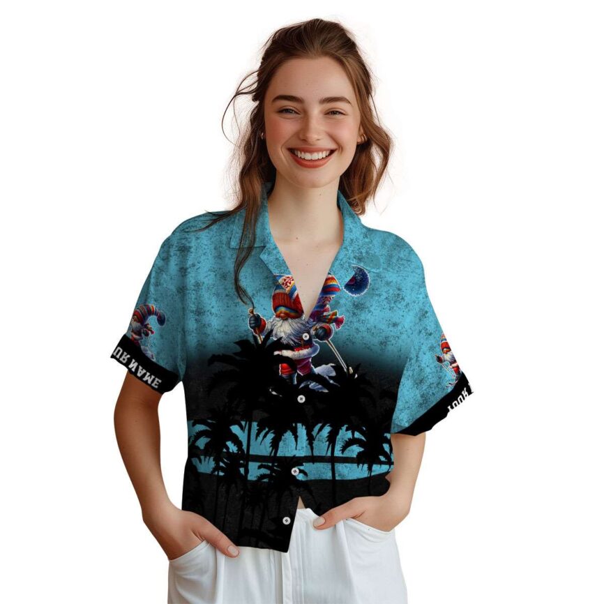 Personalized Skiing Sunset Gradient Hawaiian Shirt Top rated