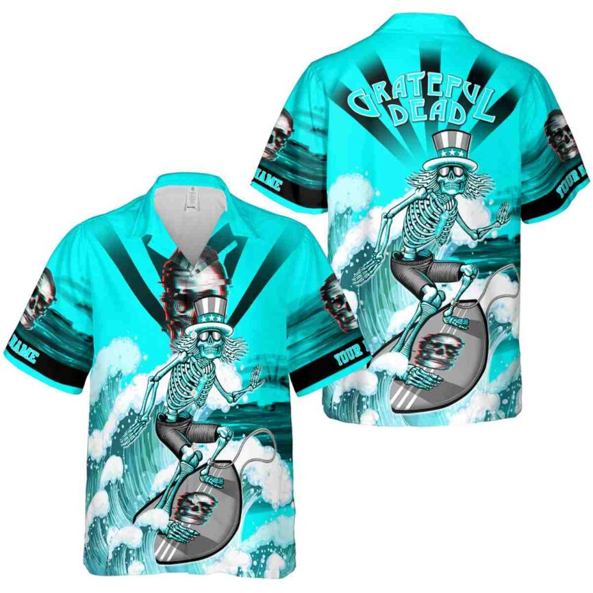 Personalized Skull Grateful Dead Motif Hawaiian Shirt Premium grade
