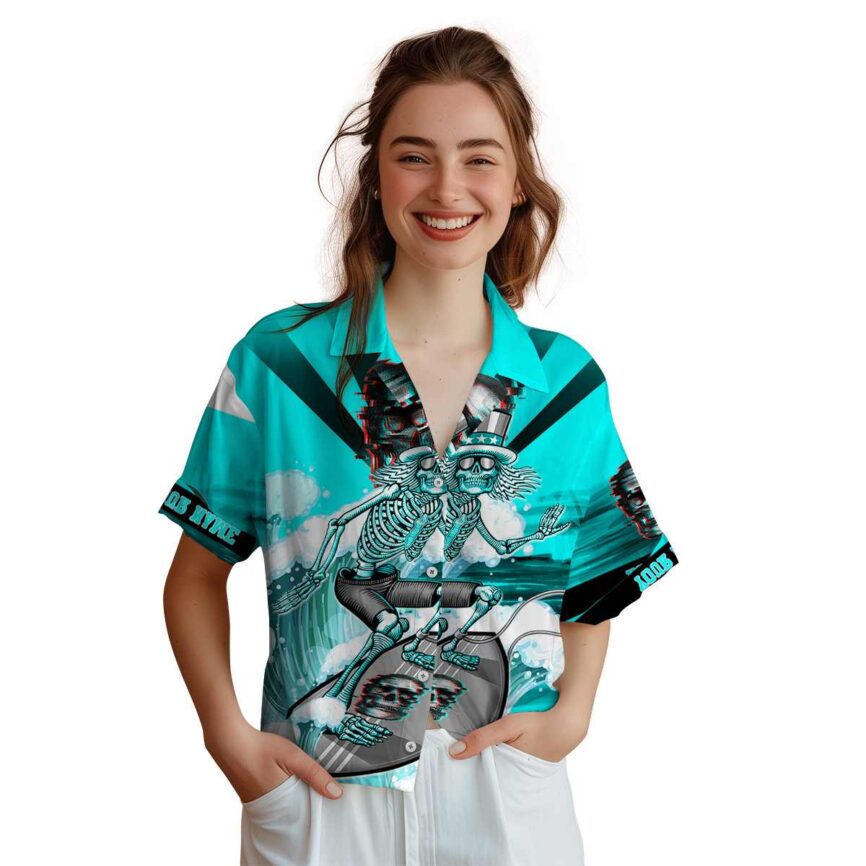 Personalized Skull Grateful Dead Motif Hawaiian Shirt Top rated