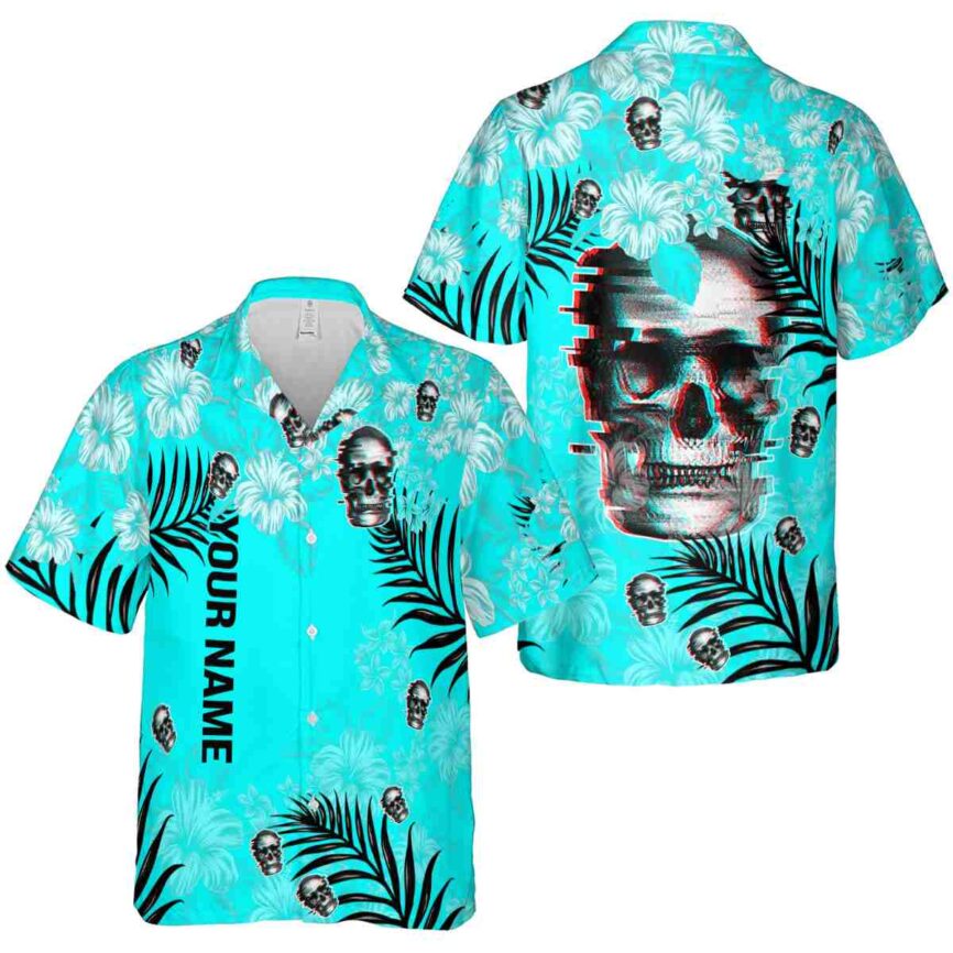 Personalized Skull Hibiscus Pattern Hawaiian Shirt Premium grade