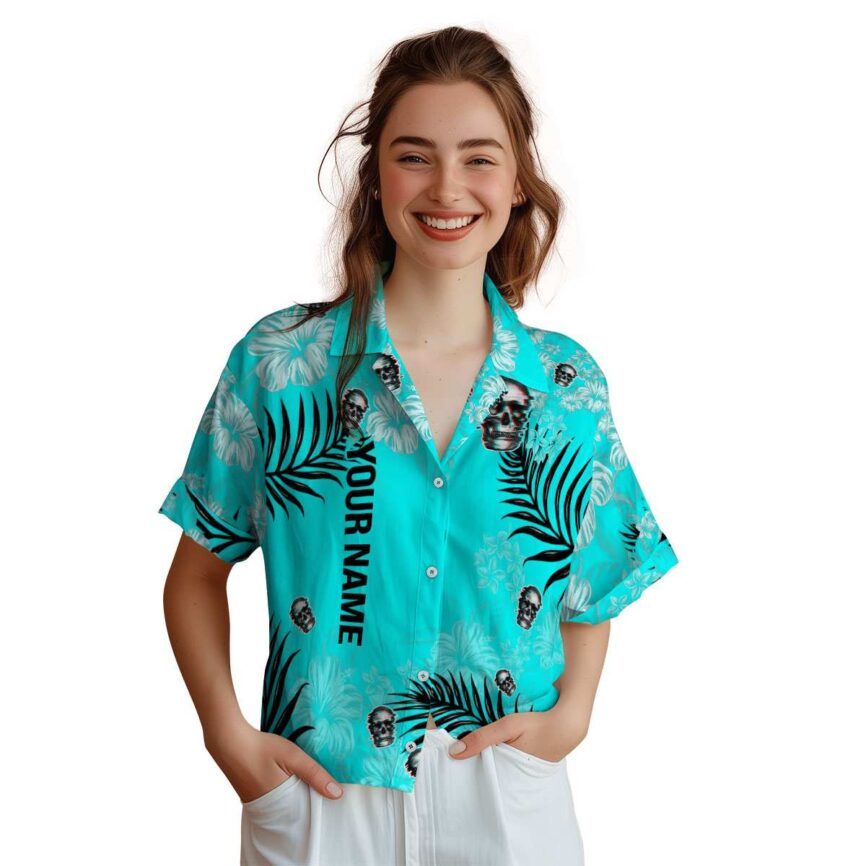 Personalized Skull Hibiscus Pattern Hawaiian Shirt Top rated