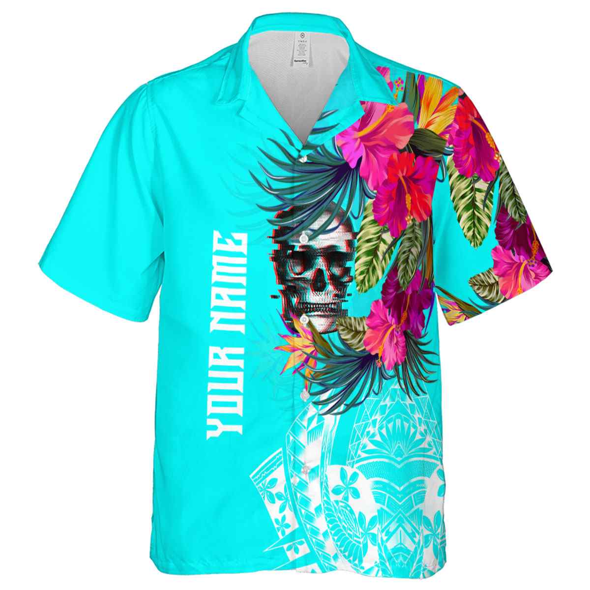 Personalized Skull Polynesian Flowers Hawaiian Shirt Fashion forward Personalized Skull Polynesian Flowers Hawaiian Shirt Fashion forward
