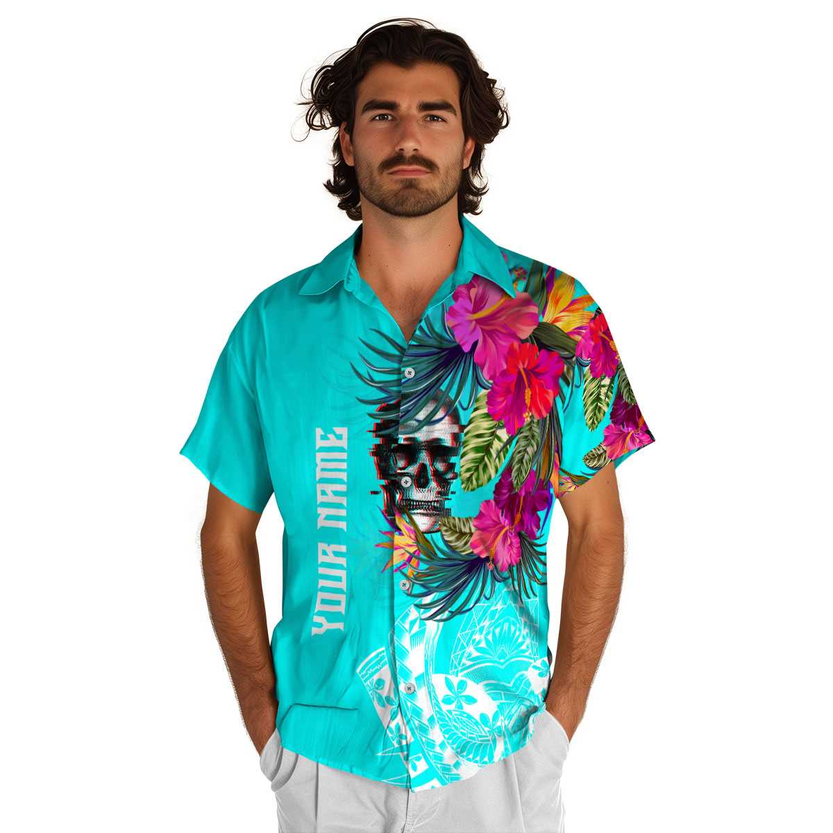 Personalized Skull Polynesian Flowers Hawaiian Shirt New Arrival Personalized Skull Polynesian Flowers Hawaiian Shirt New Arrival