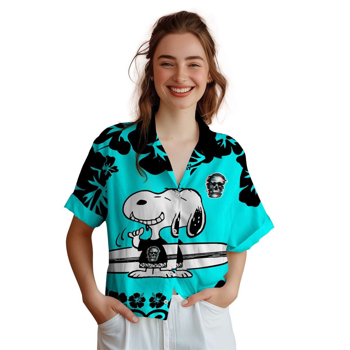 Personalized Skull Surfing Snoopy Hawaiian Shirt Top rated Personalized Skull Surfing Snoopy Hawaiian Shirt Top rated