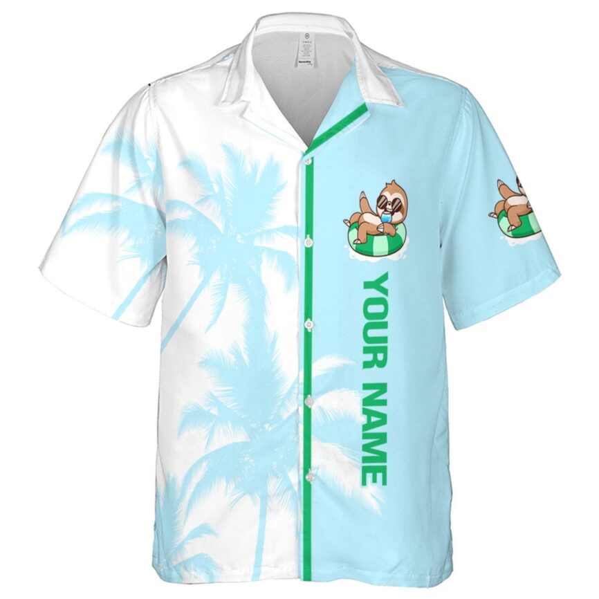 Personalized Sloth Beach Vibes Hawaiian Shirt Best selling