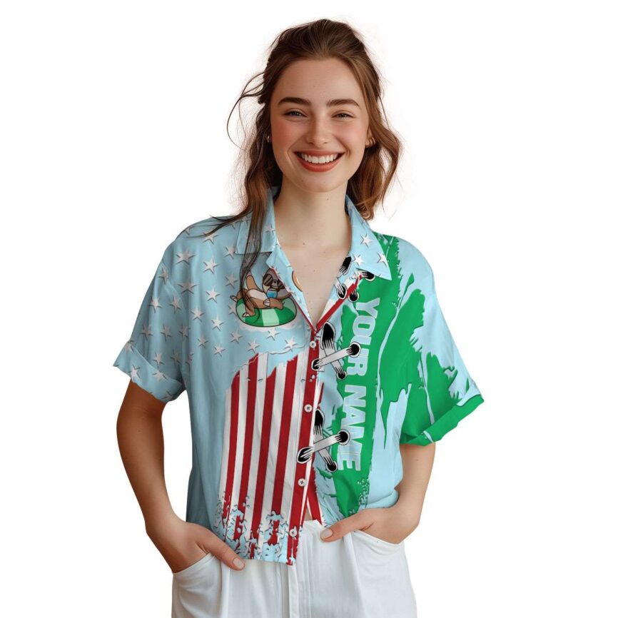 Personalized Sloth Flag Stitches Hawaiian Shirt Top rated