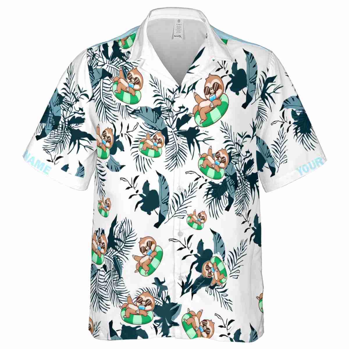 Personalized Sloth Leafy Accents Hawaiian Shirt Fashion forward Personalized Sloth Leafy Accents Hawaiian Shirt Fashion forward