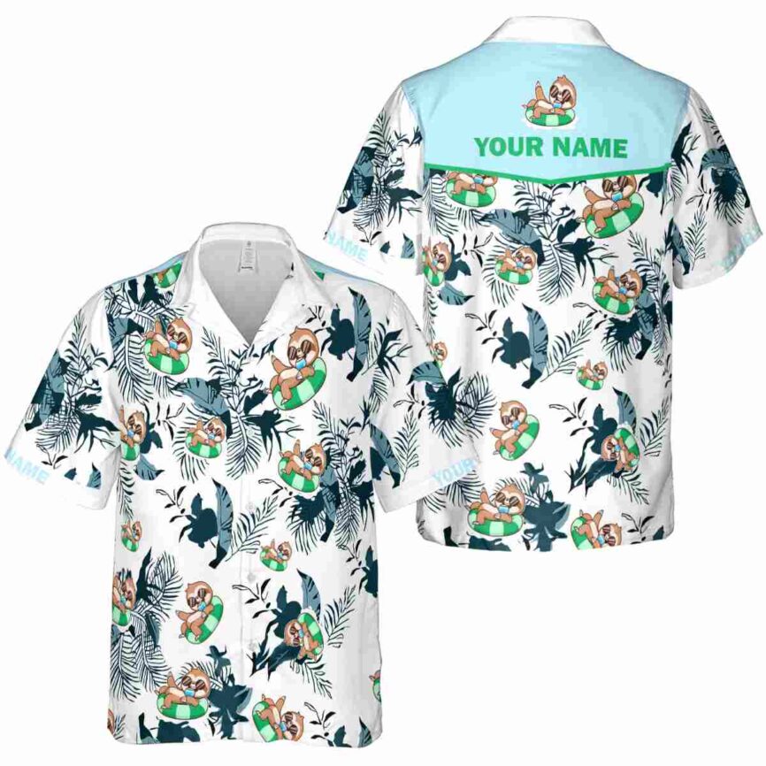 Personalized Sloth Leafy Accents Hawaiian Shirt Premium grade